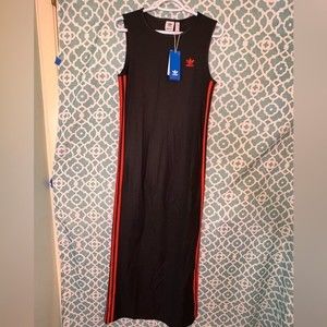 NWT Vintage Adidas 3 Stripe Maxi Dress. Size Small.